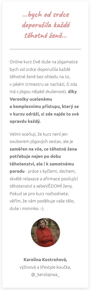 Reference – Karolína Kostroňová