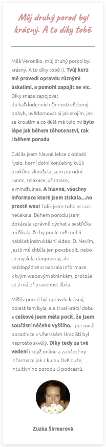 Reference – Zuzka Širmerová