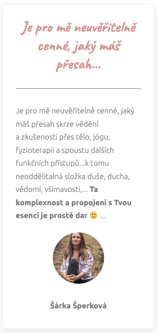 Reference – Šárka Šperková