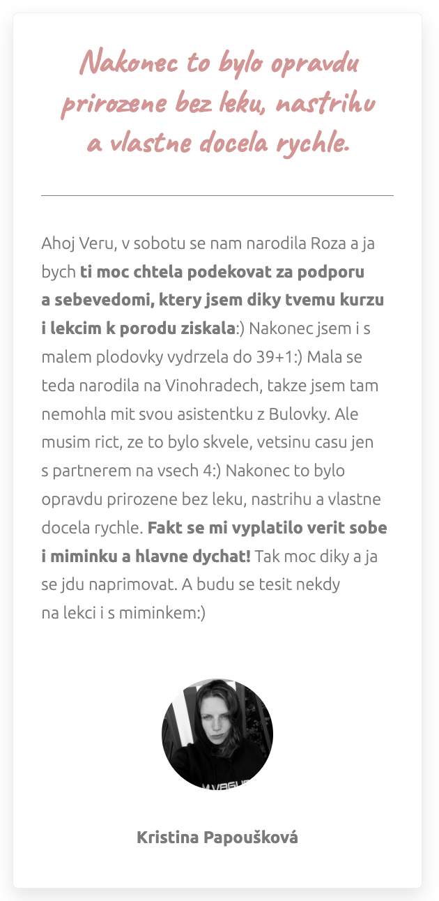 Reference – Kristina Papoušková