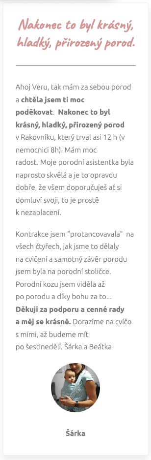Reference – Šárka