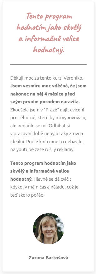 Reference – Zuzana Bartošová
