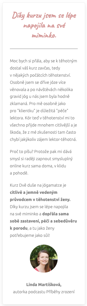 Reference – Linda Martíšková