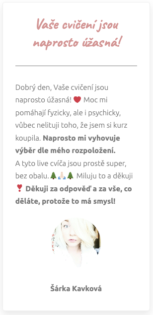 Reference – Šárka Kavková