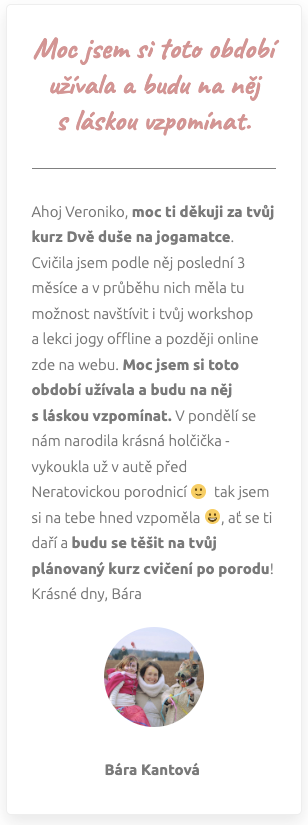 Reference – Bára Kantová